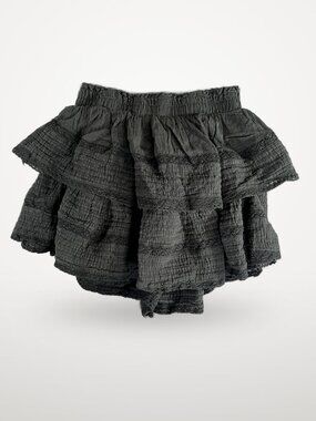 Aerie Tiered Ruffle Skirt Black XS